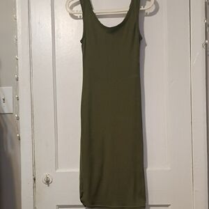 Olive Green Sleeveless Dress